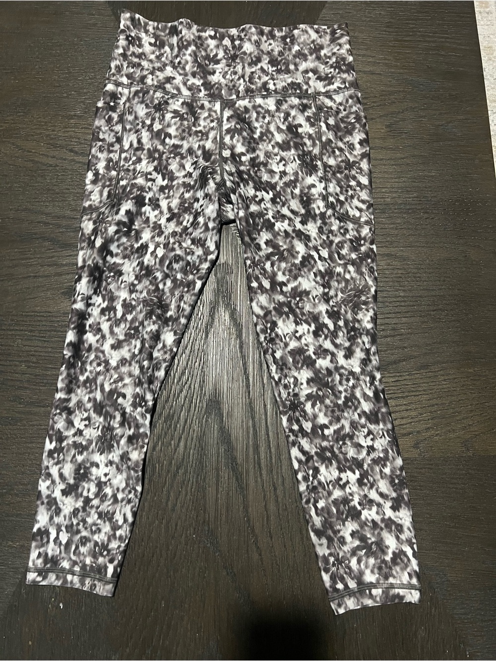 Athleta Black and White Marble Leggings